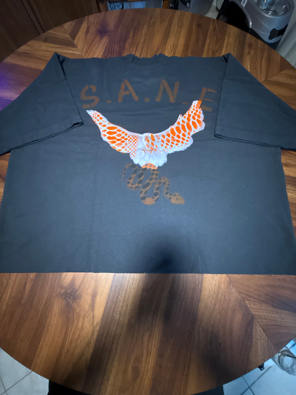 S. A. N. E. exclusive oversize large crop top dove T