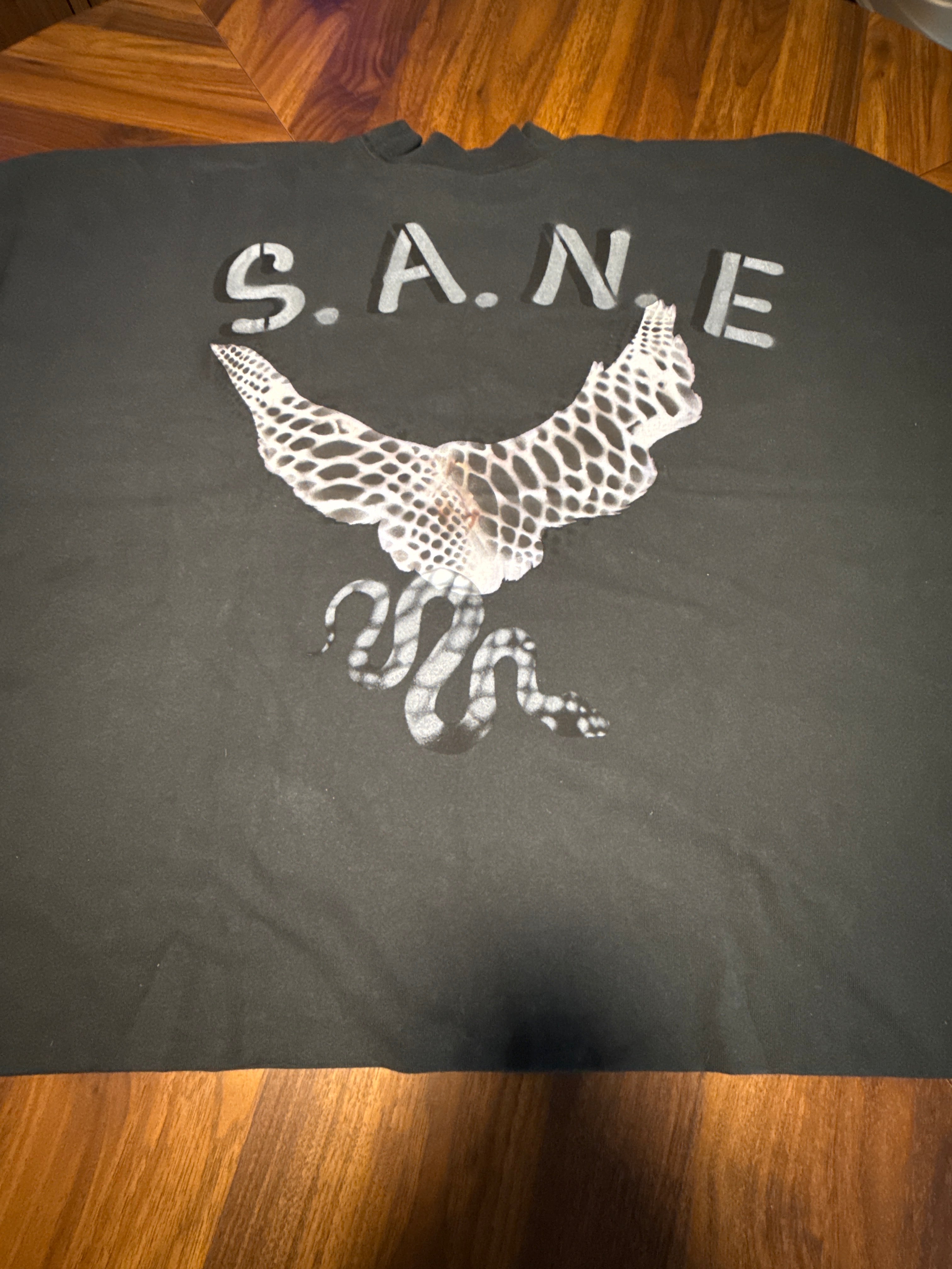 S. A. N. E. exclusive oversize large crop top dove T