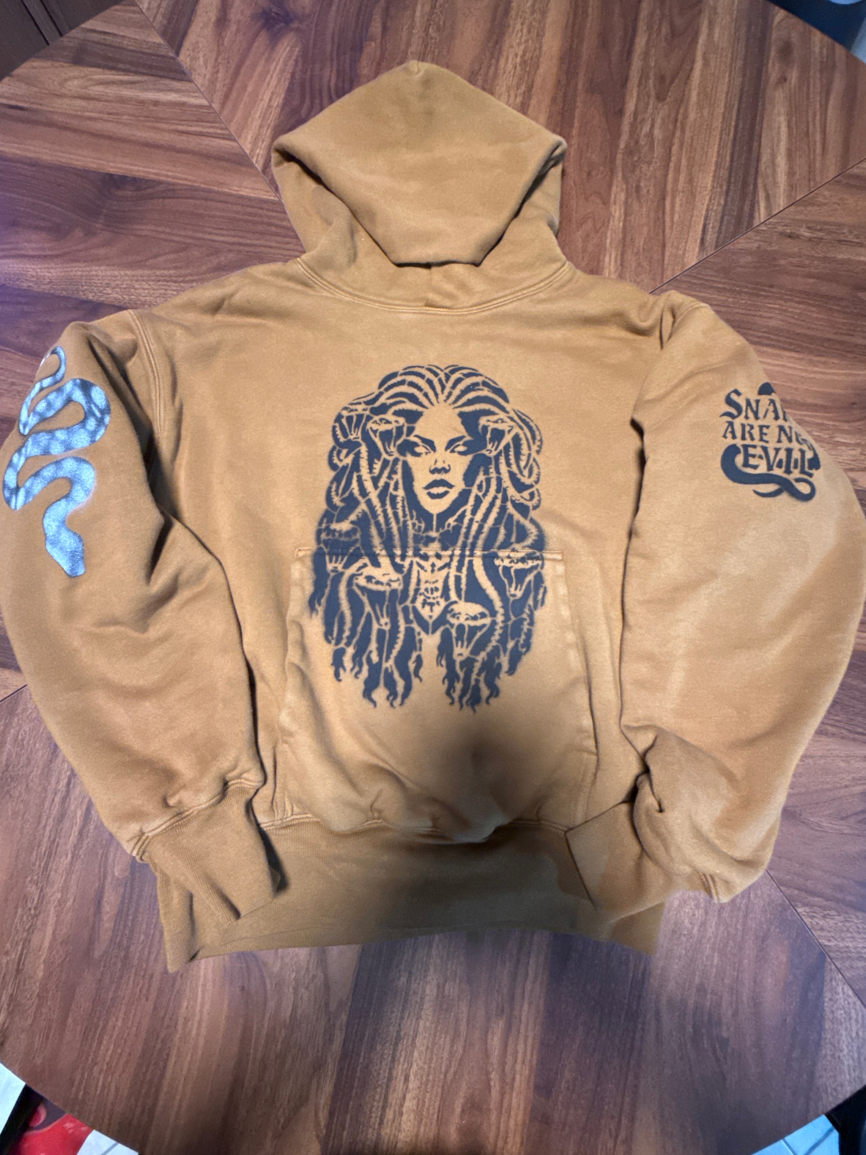 S. A. N. E. exclusive extra small double layer hoodie bronze